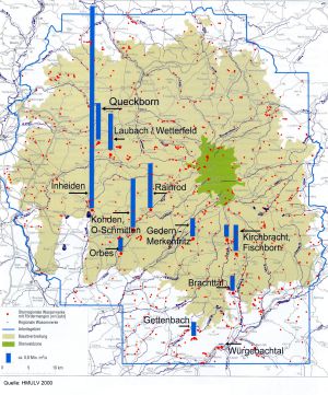 Übersicht Gewinnungsgebiete im Vogelsberg